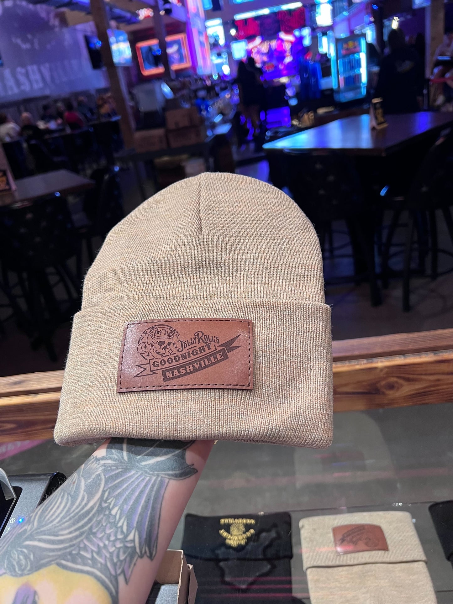 Retail Tan Patch Beanie