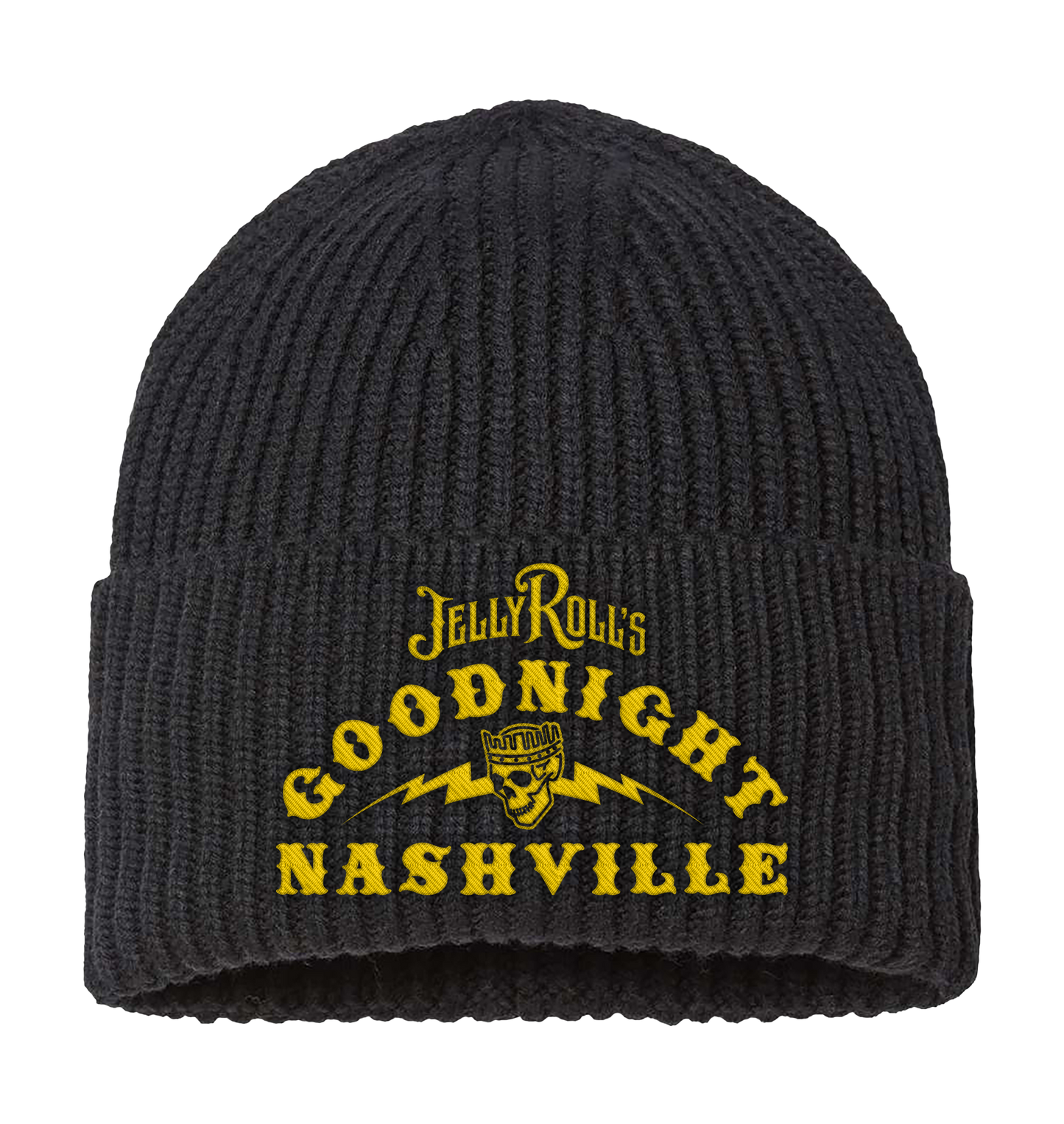 Retail Black Embroidered Beanie